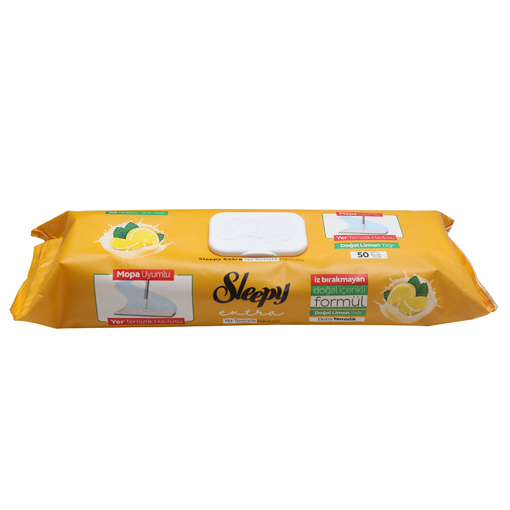 DÖŞƏMƏ SİLƏN ÜÇÜN NƏM SALFET SLEEPY EXTRA LİMON (50 ƏDƏD)