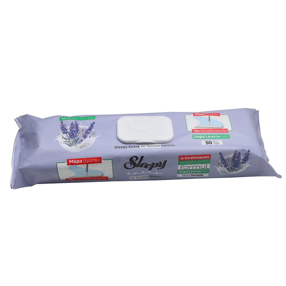DÖŞƏMƏ SİLƏN ÜÇÜN NƏM SALFET SLEEPY EXTRA LAVANDA (50 ƏDƏD)