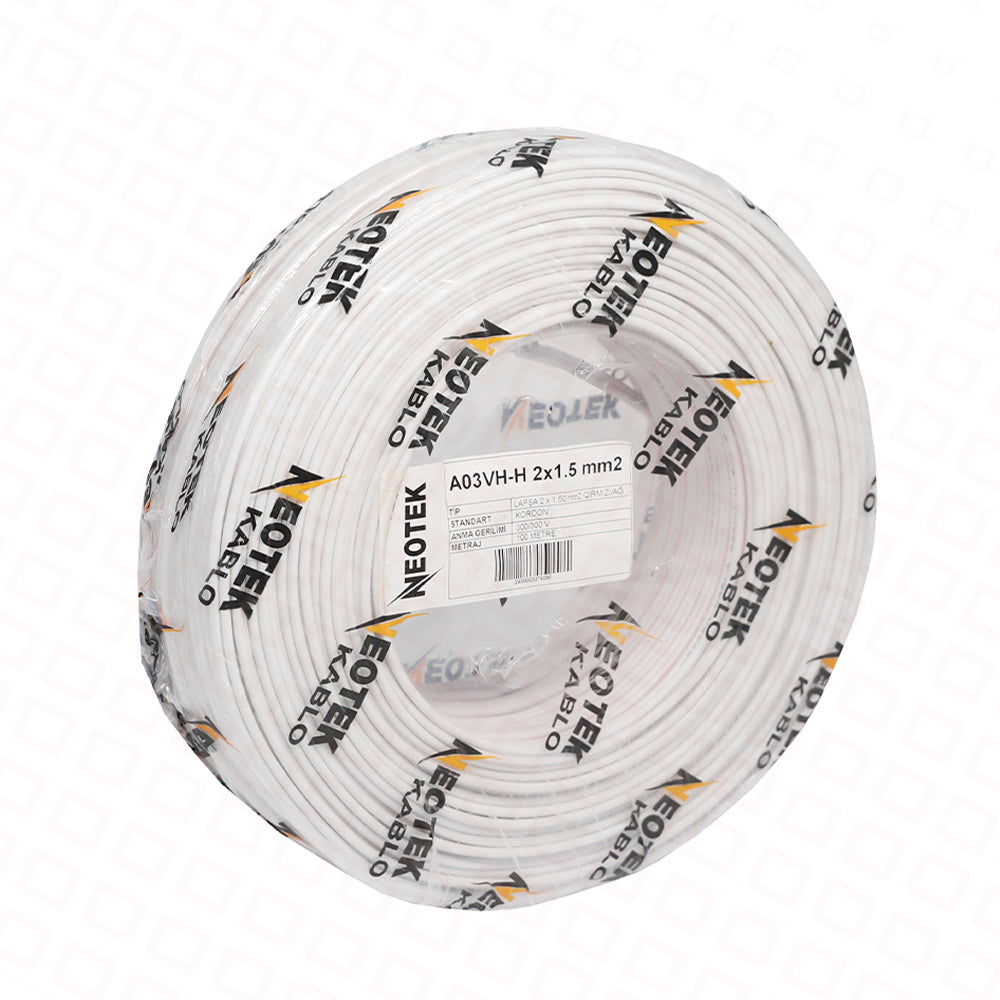 NEOTEK KABEL LAPŞA H05VH-H QIRMIZI-AĞ 2x1.5M