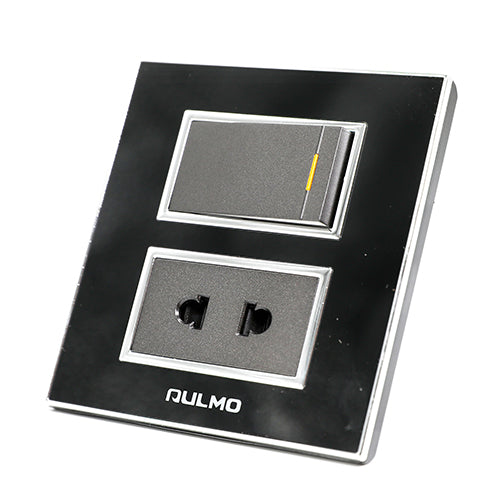 AULMO BLACK 1 SWITCH + 1 SOCKET– Omid