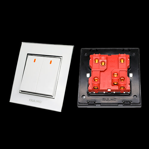 VAVIEN AULMO WHITE 2-GANG SWITCH– Omid
