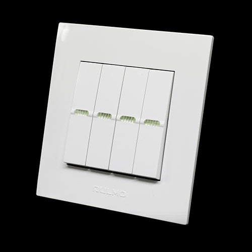 AULMO WHITE PLAIN 4-GANG SWITCH– Omid