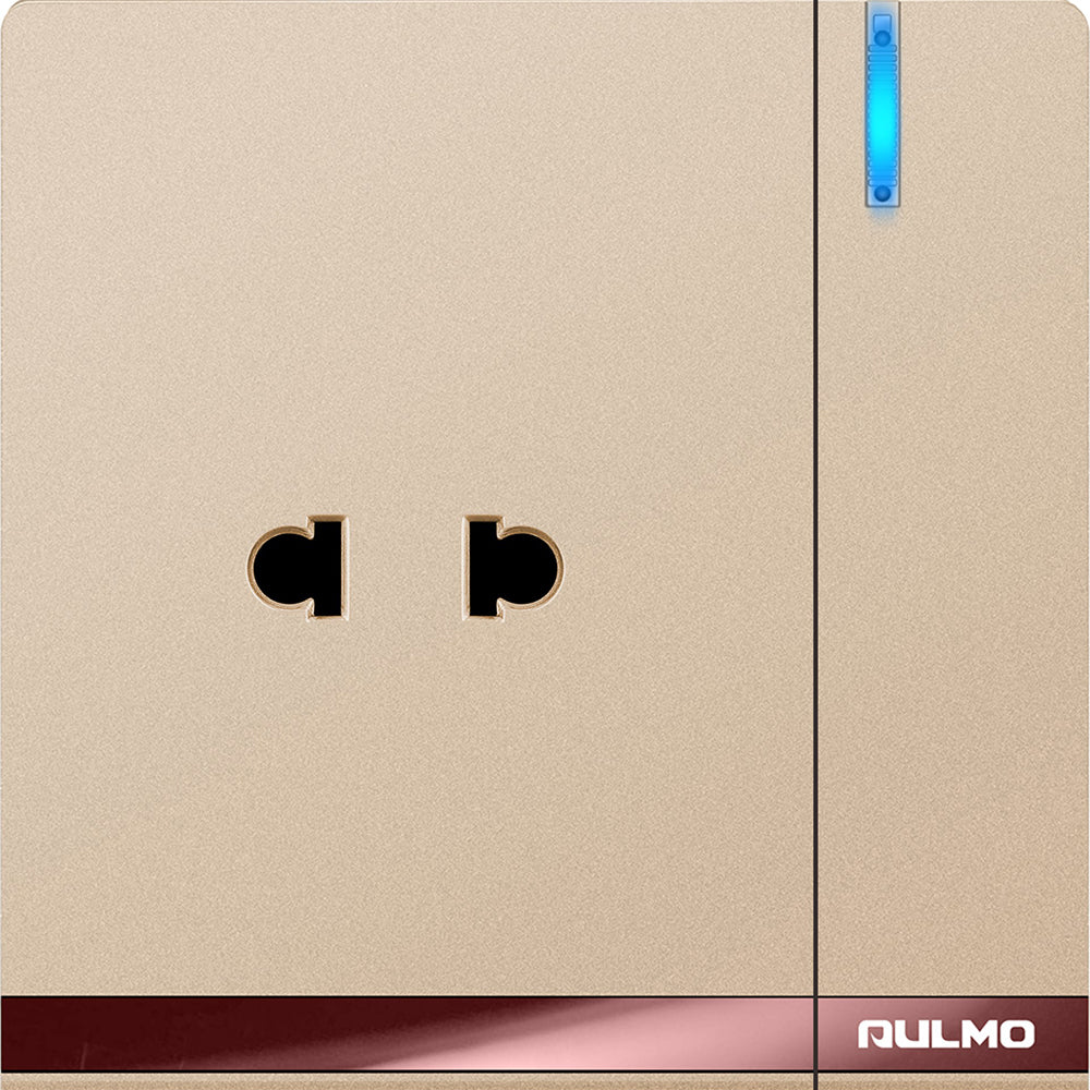 AULMO MATTEGOLD LED 1 SWITCH + 1 SOCKET– Omid