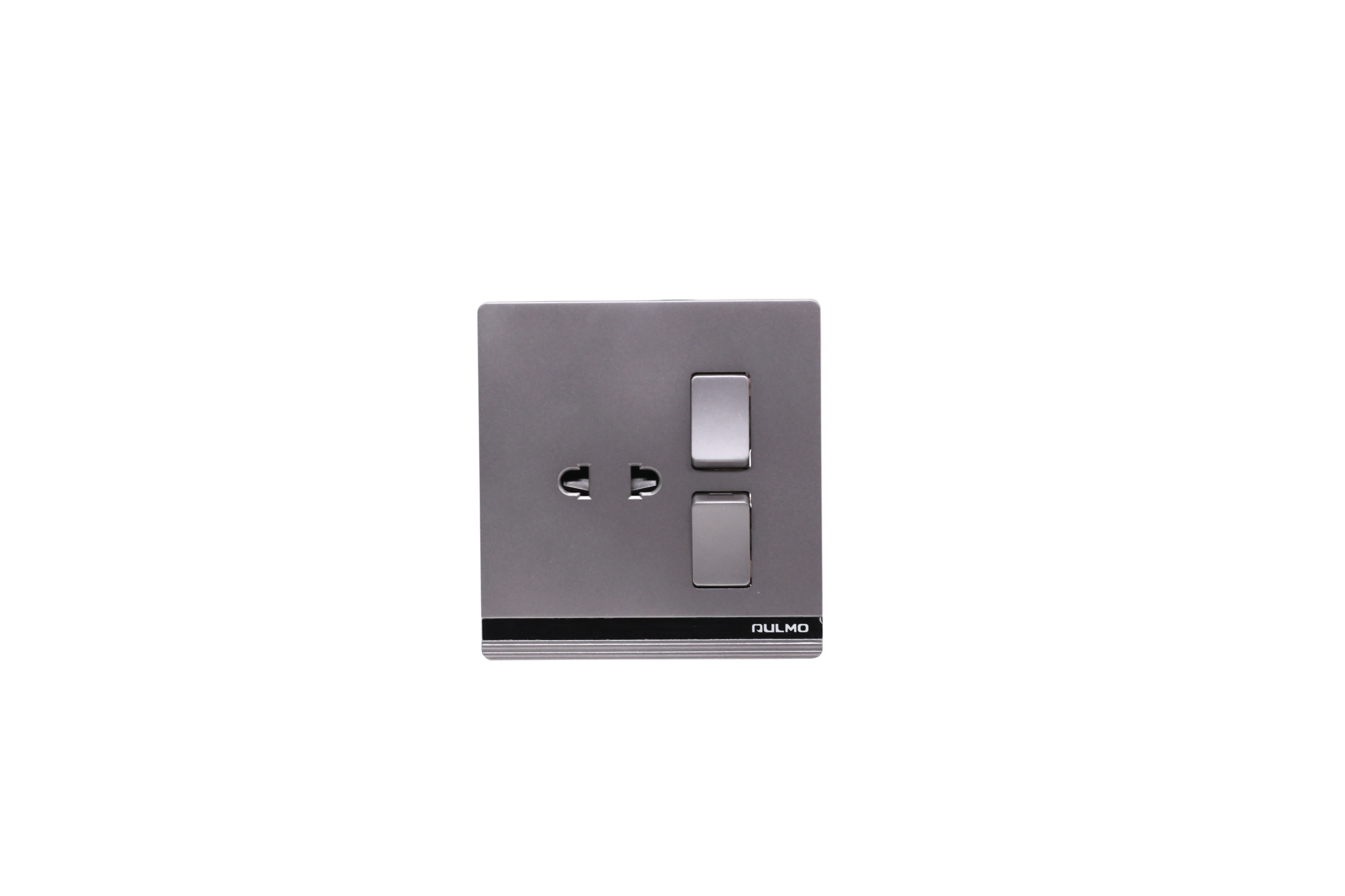 AULMO CARBON GRAY 2-GANG SWITCH + 1-GANG SOCKET– Omid