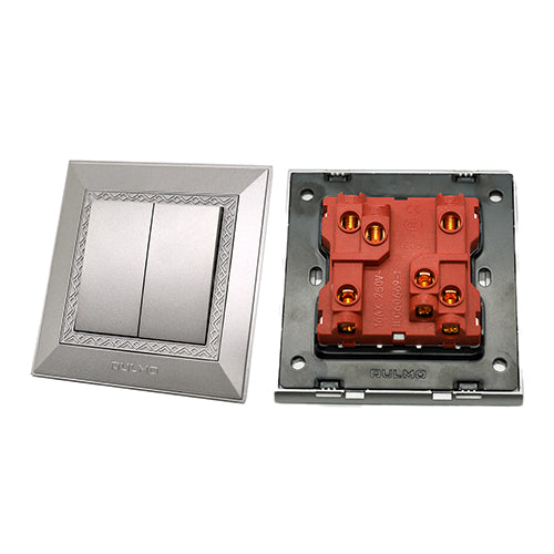 AULMO NEBULA ASH 2 - TWO-GANG SWITCH VAVIEN– Omid