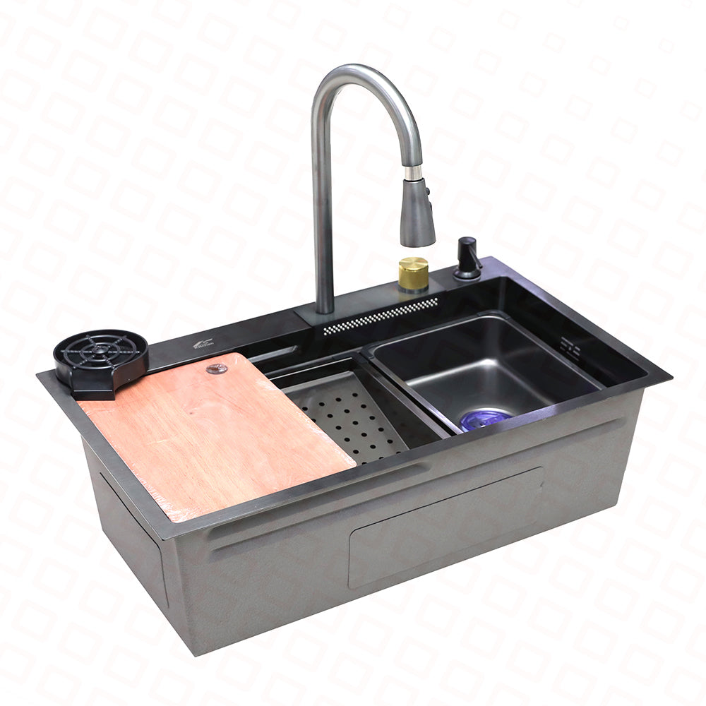 КУХОННАЯ МОЙКА LS-7545FA1-S SS201 3.0+0.8 750x450x220 INOX