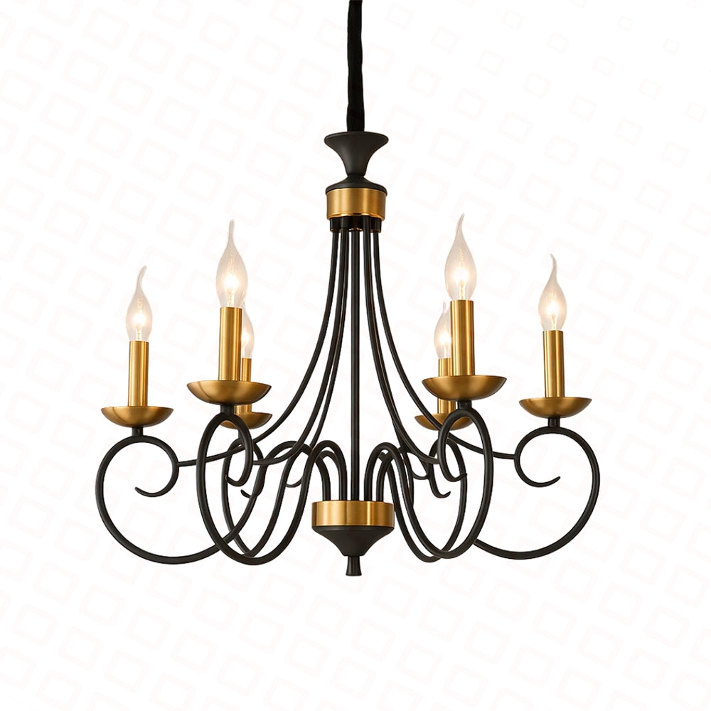 ÇİLÇIRAQ  8952/6 QARA+QIZILI D570+H500 E14X6