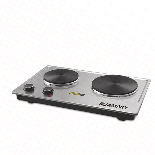 ELEKTRİK PLİTƏ JAMAKY JMK7010 DİSK 2000W+1500W 185+155/0.4MM TERMOSTAT PASLANMAZ PANEL