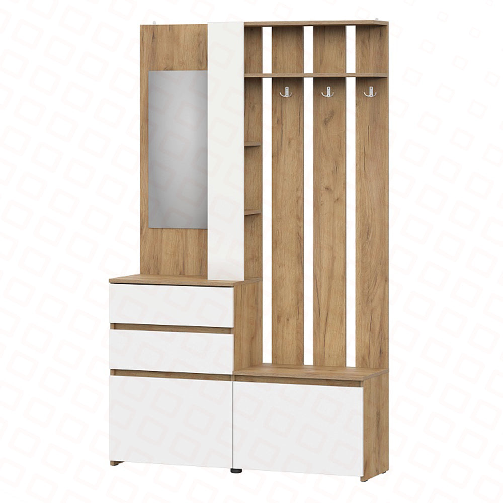 DƏHLİZ RƏFİ MODUL SİSTEMİ "NEKST 1" GÜZGÜLÜ ASILQANLI PALID/AĞ