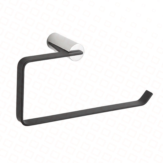 TOWEL HOLDER BGL WALL-MOUNTED OVAL CHROME-BLACK