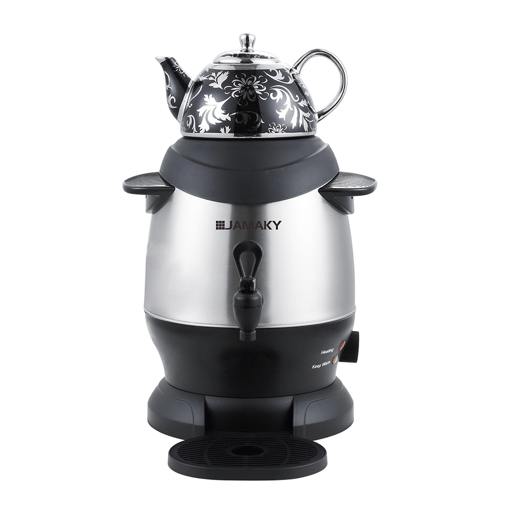 SAMOVAR+DƏM ÇAYNİKİ JAMAKY JMK9512 ELEKTRİK 2200W 4.0L+1.0L PASLANMAZ