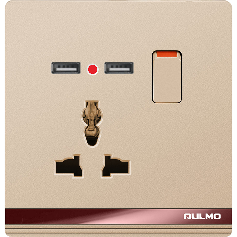 AULMO MATTEGOLD  2 USB + 1 MULTİ RAZETKA + 1 VKLUÇATEL