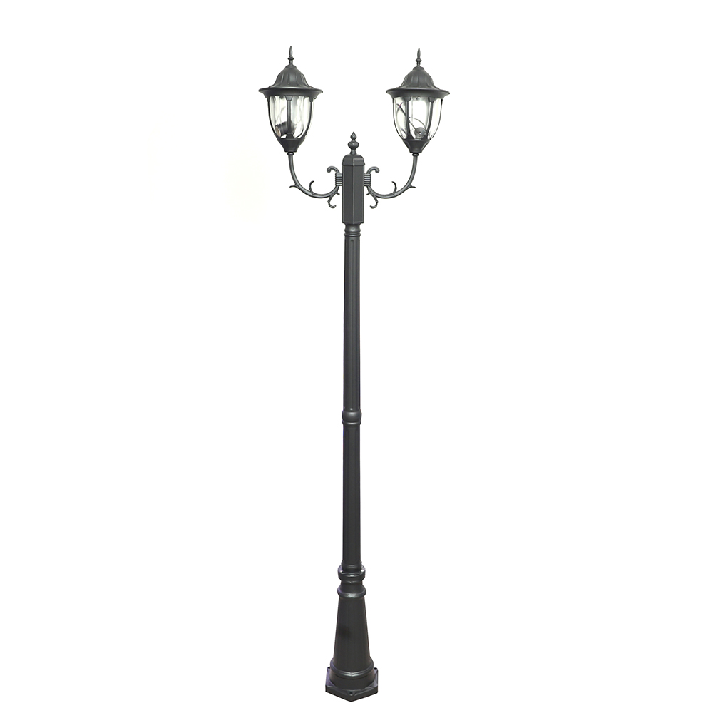 KÜÇƏ İŞIĞI DİRƏK 9003M/2T/2.5M/BK 2 FƏNƏRLİ 2.5M QARA