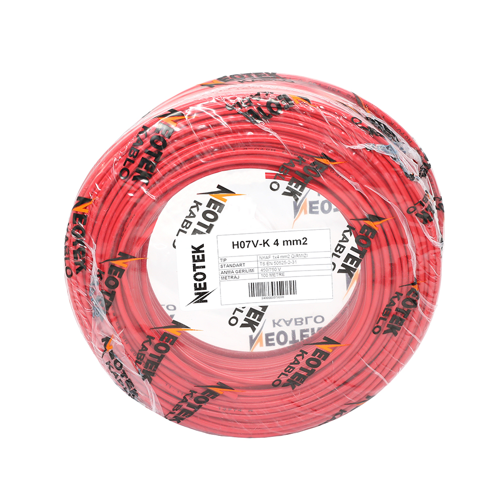 NEOTEK KABEL NYAF H07V-K QIRMIZI 1x4 M