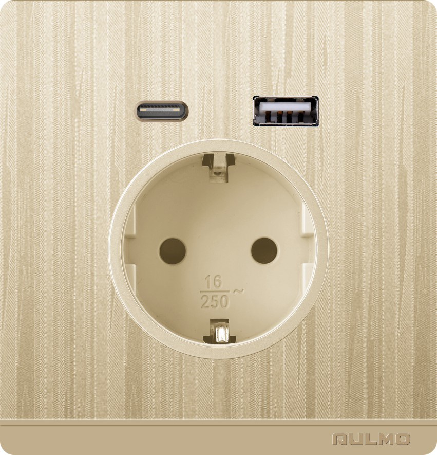 ELEKTRİK + USB + TYPE C TAXIC YUVASI AULMO GOLD 16A DƏRİN