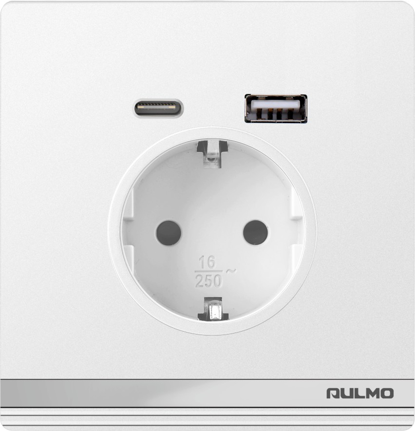 ELEKTRİK + USB + TYPE C TAXIC YUVASI AULMO PEARL WHITE 16A DƏRİN