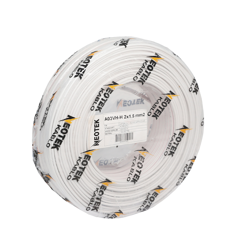 NEOTEK KABEL LAPŞA H05VH-H QIRMIZI-AĞ 2x1.5M