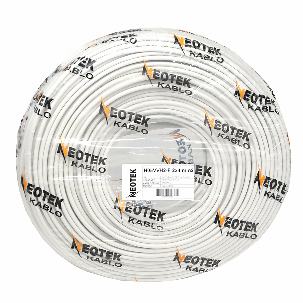 NEOTEK KABEL YASTI/FLAT H05VVH2-F 2x4 M