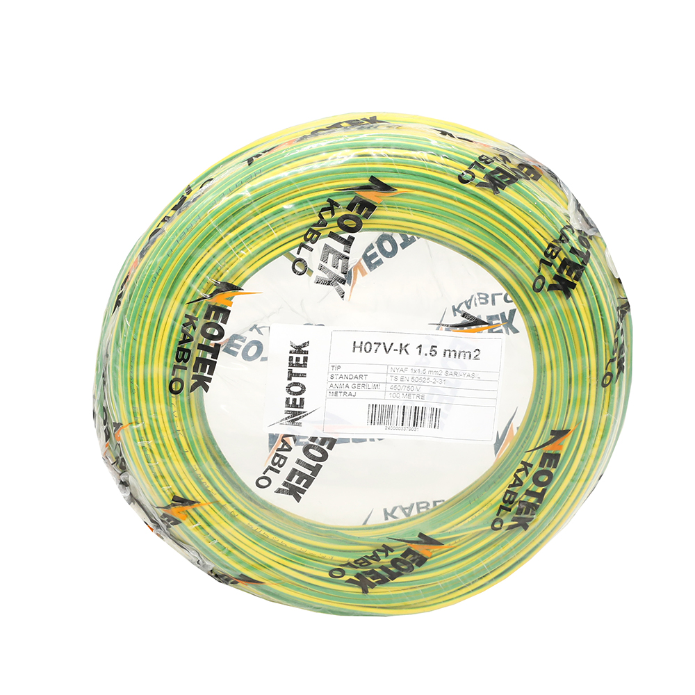 NEOTEK KABEL NYAF H07V-K SARI-YAŞIL1x1.5 M